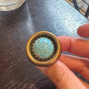 Turquoise and Gold Statement Ring